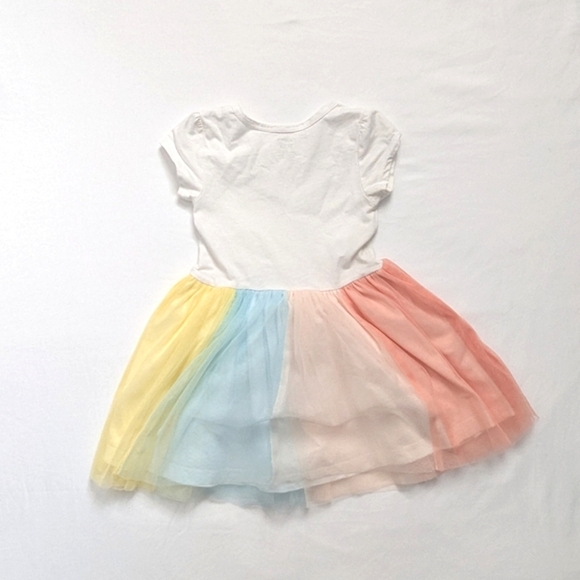Carter's Pleated Pink Blue Yellow Tutu Short Sleeve Sundress Toddler 2T Girls - Picture 4 of 5